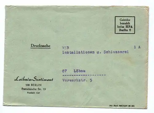 Drucksache Leibnitz Sortiment Berlin Briefkuvert DDR