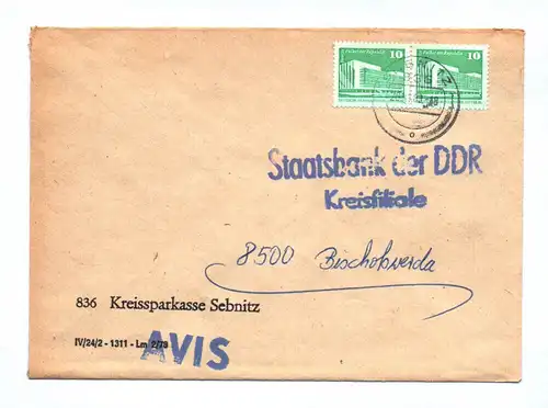 Brief Kreissparkasse Sebnitz 1983 an Staatsbank der DDR