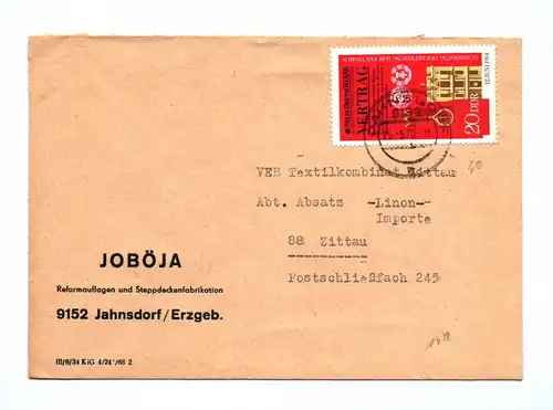 Brief Reformauflagen Steppdeckenfabrikation Jahnsdorf Erzgebirge DDR 1970