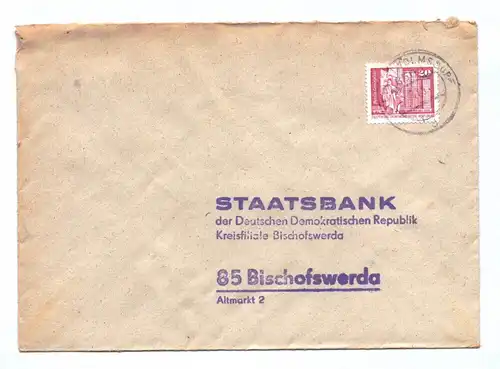 Brief 1963 Staatsbank der Deutschen Demokratischen Republik Bischofswerda