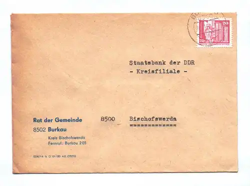 Brief Rat der Gemeinde Burkau 1963 an Staatsbank der DDR