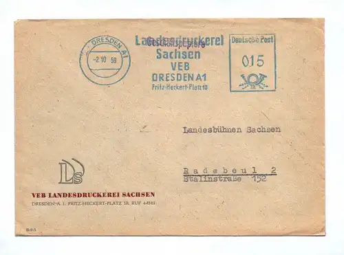 Geschäftspapiere VEB Landesdruckerei Sachsen DDR 1959