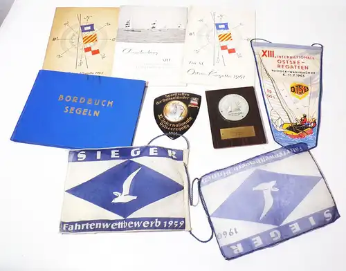 Ostseeregatta Nachlass Abzeichen Wimpel Programme DDR Bordbuch 