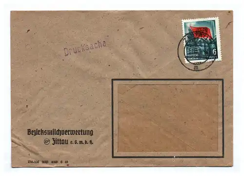 Briefkuvert Bezirksmilchverwertung Zittau e GmbH DDR Drucksache