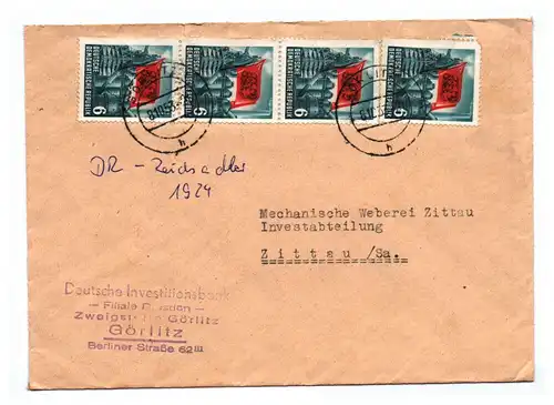 Brief DDR 1953 Deutsche Investitionsbank Zweigstelle Görlitz