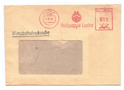 VEB Wellpappe Lucka 1988 DDR Wirtschaftsdrucksache