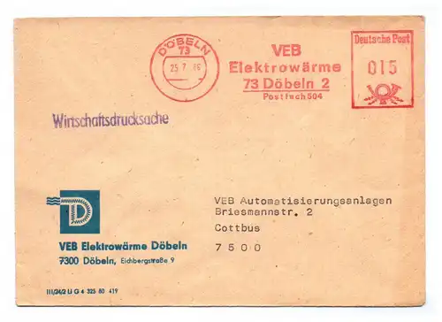 Wirtschaftsdrucksache 1986 VEB Elektrowärme Döbeln DDR