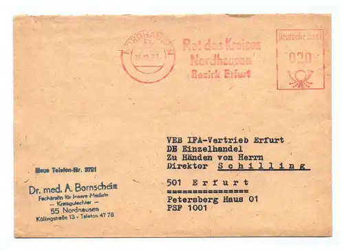 Brief Dr med A Bornscheim Fachärztin Innere Medizin DDR 1977