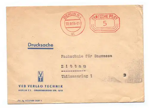 Drucksache 1959 DDR VEB Verlag Technik Berlin