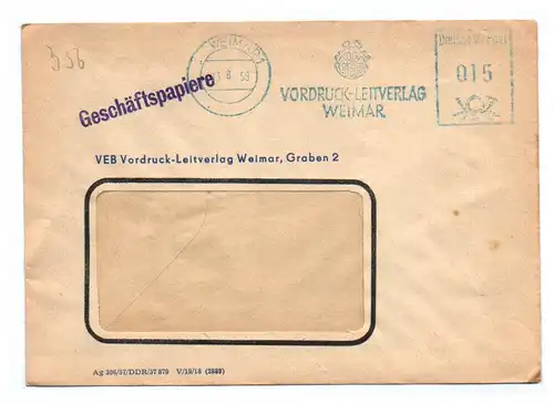 Geschäftspapiere 1958 VEB Vordruck Leitverlag Weimar DDR