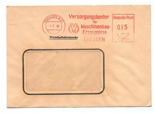 Wirtschaftsdrucksache 1960 DDR Versorgungskontor Maschinenbau