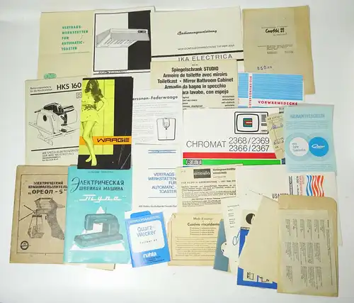 Konvolut DDR Gebrauchsanweisungen Bedienungsanleitungen Garantiescheine Papiere