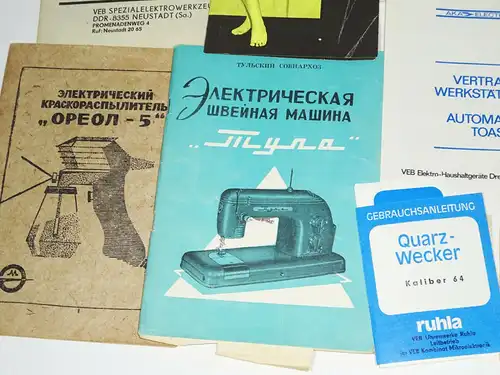 Konvolut DDR Gebrauchsanweisungen Bedienungsanleitungen Garantiescheine Papiere