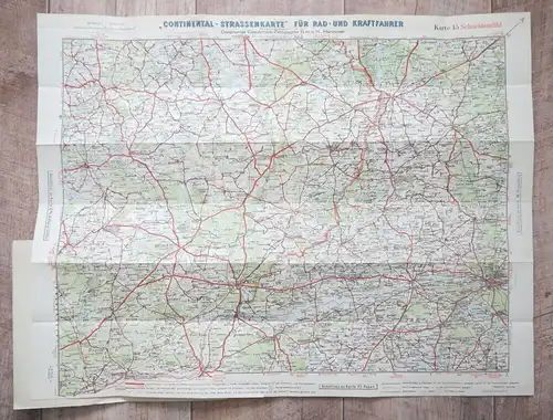 Alte Continental Straßenkarte Landkarte 15 Schneidemühl Großpolen