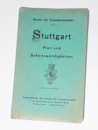 Stuttgart Plan und Sehenswürdigkeiten um 1910 bis 1920 Stadtplan