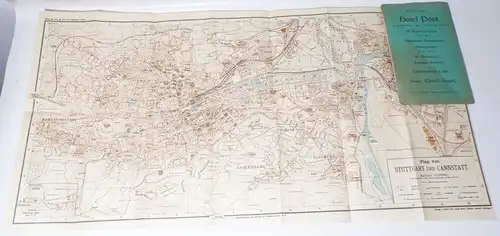 Stuttgart Plan und Sehenswürdigkeiten um 1910 bis 1920 Stadtplan