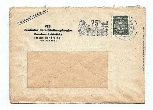 Geschäftspapiere VEB Zentrales Bereitstellungskontor DDR 1956 Briefkuvert