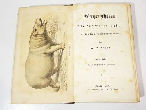 Biographien aus der Naturkunde Grube 1868 Lihografien