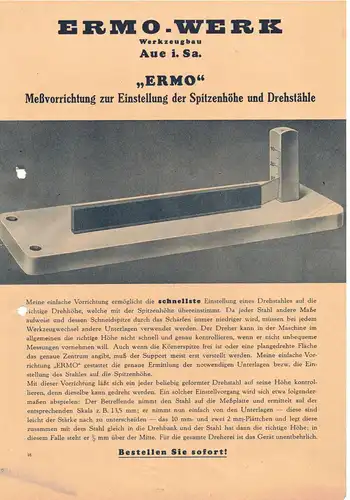 Konvolut Briefkopf Werbepapiere Ermo Werk Werkzeugbau Aue Sa.1946