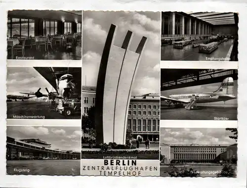Ak Berlin Zentralflughafen Tempelhof Restaurant Verwaltungsgebäude 1958