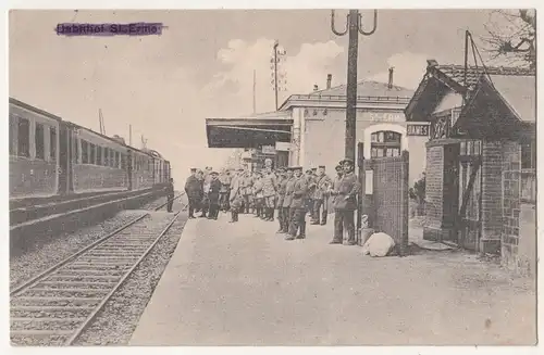 Ak deutsche Soldaten am Bahnhof St. Erme France 1916 Feldpost ! (A2680