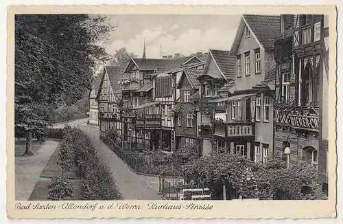 Ak Bad Sooden Allendorf a.d. Werra Kurhaus Strasse um 1935