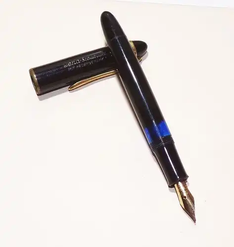 Geha Schulfüller mit Reservetank Edel Chrom Iridium B Füller Kolbenfüller 