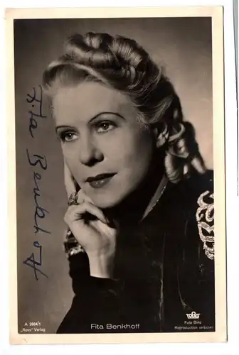 Autogramm Ak Fita Benkhoff Ross Verlag Ufa Schauspielerin 1940er 