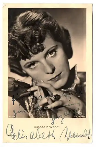 Autogramm Ak Elisabeth Wendt Ross Baumann Ufa Schauspielerin 1940er 