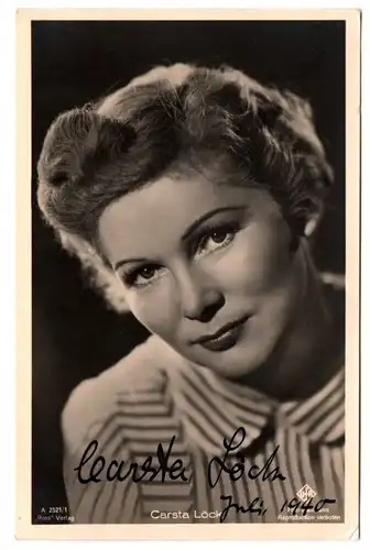 Autogramm Ak Carsta Löck Schauspielerin  Autograph Ufa 1940er 