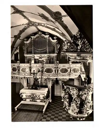 Foto Ak Schloß Burgk an der Saale Schloßkapelle Silbermannorgel