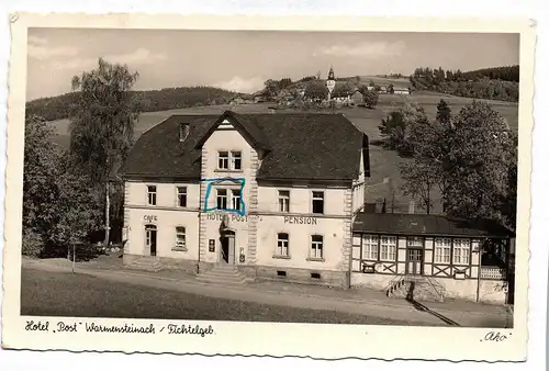 Ak Foto Cafe Hotel Post Pension Warmensteinach im Fichtelgebirge