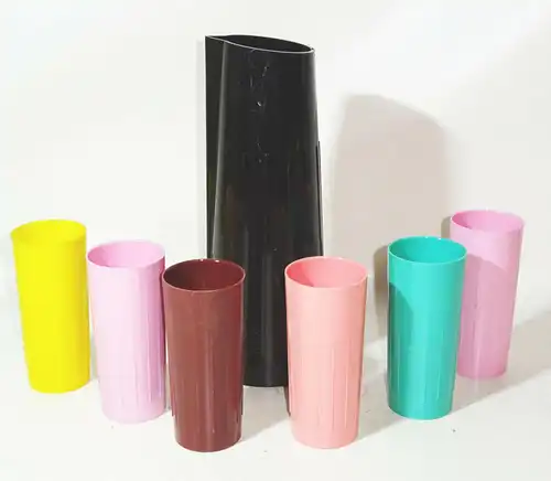 1 von 19 Saftkrug Set Plaste Krug mit je 6 Becher Retro DDR Trinkbecher Camping 