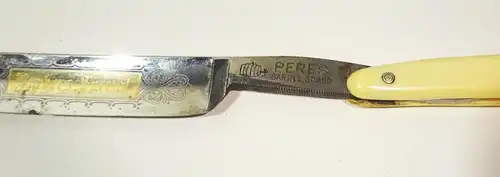 Altes Rasiermesser Peres Barrel Brand Barbers Special vor 1945 razor !