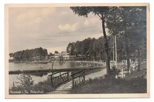 Ak Neustadt i. Sa. Strandbad 1941  (A4156