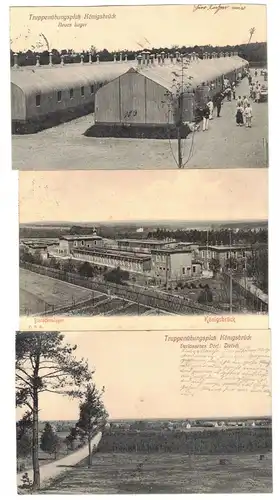 3 x Ak Königsbrück Truppenübungsplatz Barackenlager 1909 ! (A4150