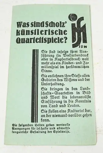 Altes Kartenspiel - Rings um den Bodensee - Jos. Scholz Mainz um 1930 Quartett !