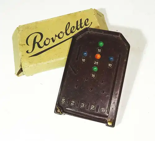 Altes Rovolette Reisespiel Flipper aus Bakelit ! um 1940 Tischspiel !