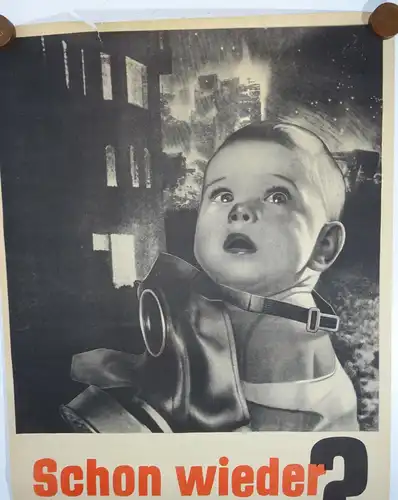 Plakat SMAD Schon wieder ? Schluß mit der Kriegshetze ? wohl Heartfield um 1945