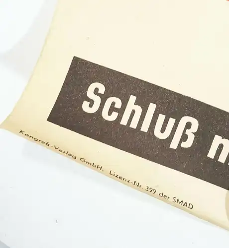 Plakat SMAD Schon wieder ? Schluß mit der Kriegshetze ? wohl Heartfield um 1945