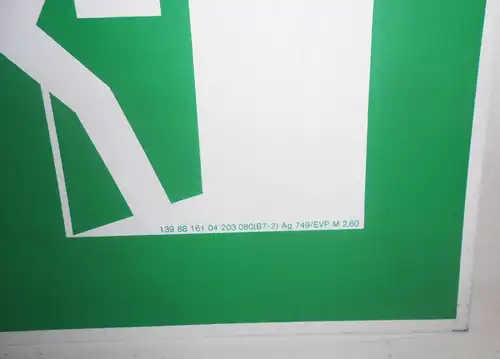 DDR Kunststoff Hinweisschild Warnschild NOTAUSGANG Exit  Loft Deko Fluchtweg 