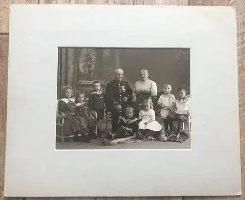 Pappfoto hochrangiger Soldat mit Ordensspange um 1900 Fotografie