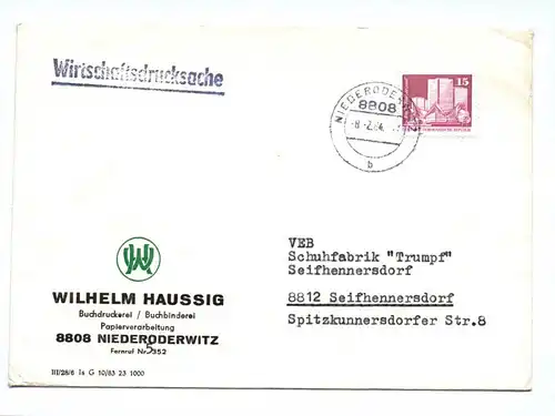 Wirtschaftsdrucksache 1984 Wilhelm Haussig Buchdruckerei Papierverarbeitung