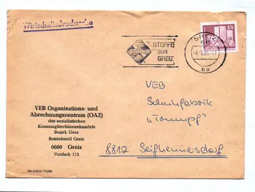 Wirtschaftsdrucksache 1984 DDR VEB Organisations Abrechnungszentrum OAZ