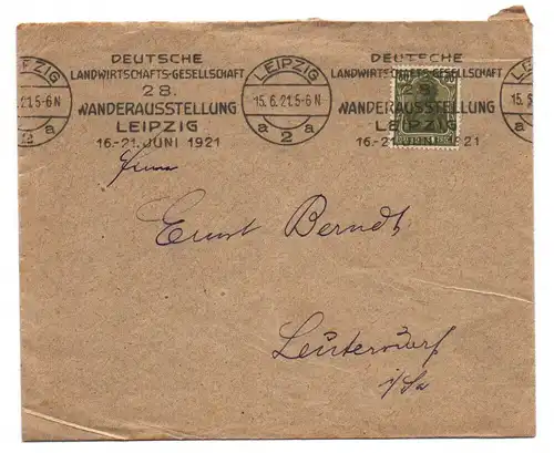 Brief Deutsche Landwirtschafts Gesellascht Leipzig 1921