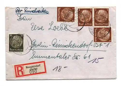 R Brief Per Einschreiben DR ca 1931 Reinickendorf Ost