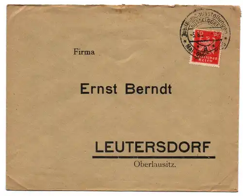 Brief DR Jubiläumsausstellung Düsseldorf nach Leutersdorf Oberlausitz