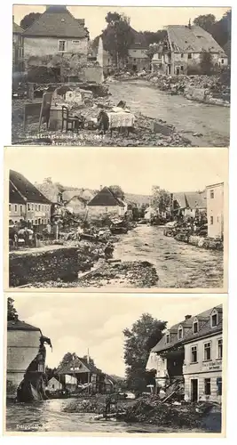 3 x Foto Ak Berggießhübel Unwetterkatastrophe 1927 ! (A4147