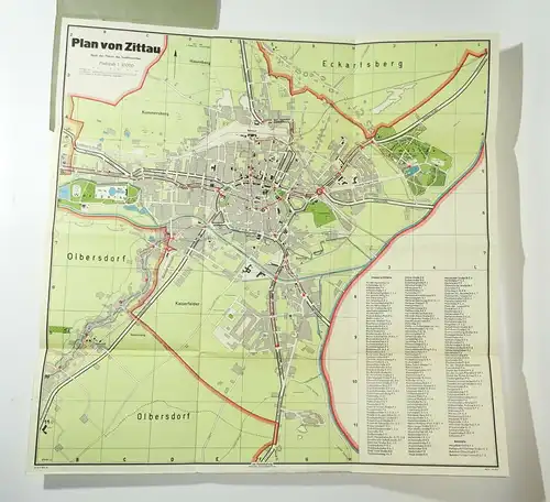 Stadtplan Zittau 1955 Landkarte ! (L