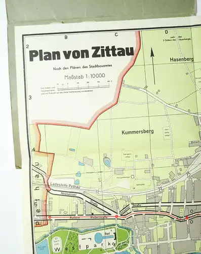 Stadtplan Zittau 1955 Landkarte ! (L
